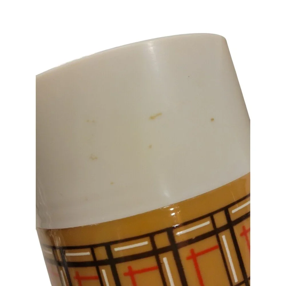 2 Vintage Aladdin Thermos Bottle Wide Mouth Pint WM4040 Plaid Gold/brown